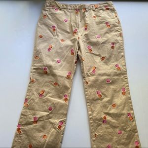 Lilly Pulitzer Acorn Cropped Khaki Pants Size 12